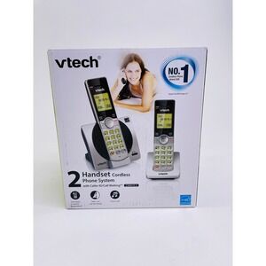 VTech CS6919-2 DECT 6.0 Cordless Phone System 2 Handsets Silver Black Call Block